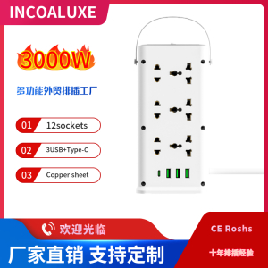 <strong>MUTIPLUG 12SOCKET +2USB+2PD PORT 3000W POWER SOCKET WITH SURGE PROTECTION </strong>